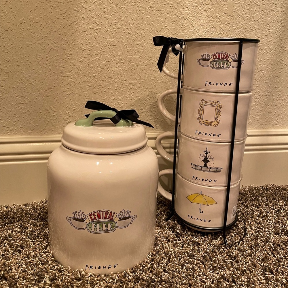 Rae dunn friends mug and canister set